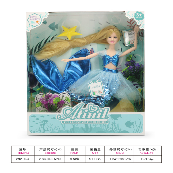 Hot Selling plastic mermaid doll for wholesale Creative Good Quality Cuddly  Eco-friendly Dress-up Fashion Doll ｜Certified Supplier, Dolls