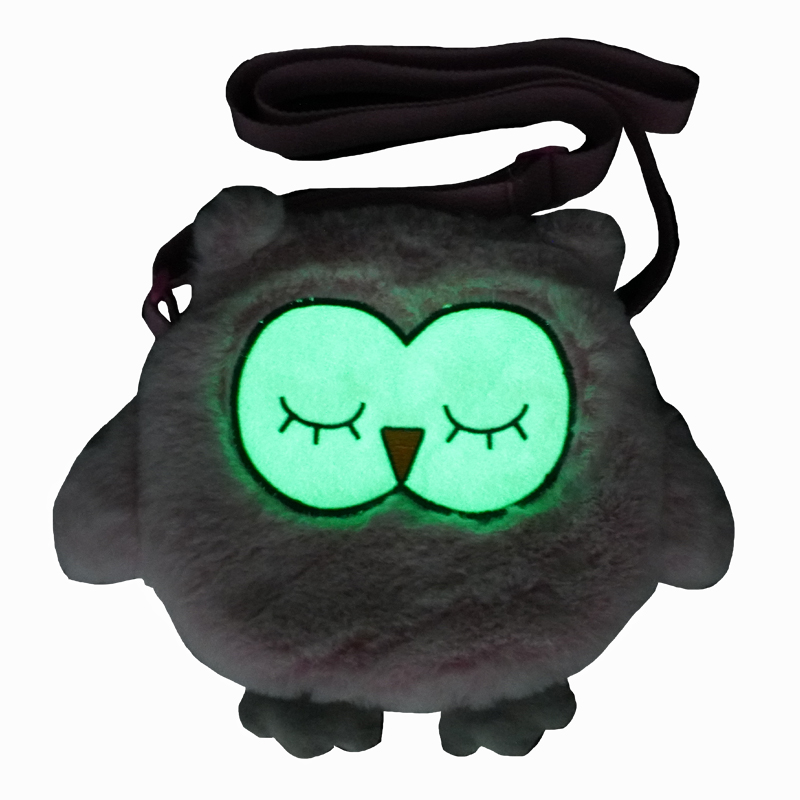 Q0011 DULKISS--19*19CM Customizable Luminous Owl Bag with Light Inside Cuddly Soft Animal Toy