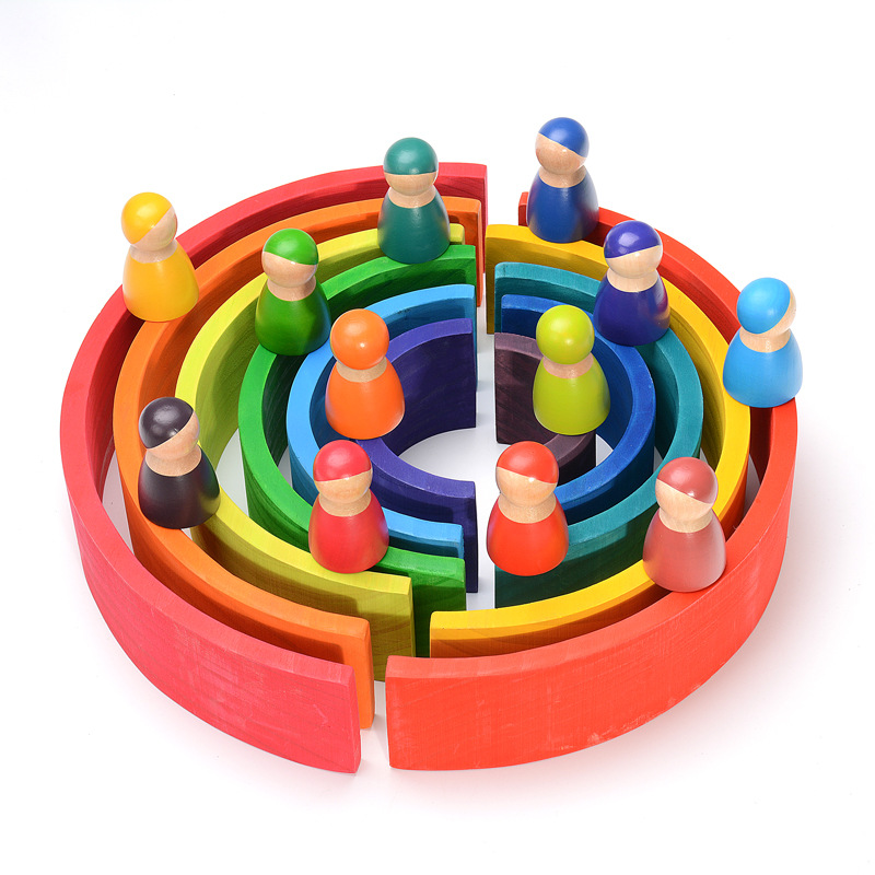 Rainbow Series Moon Wooden Blocks (Plywood)