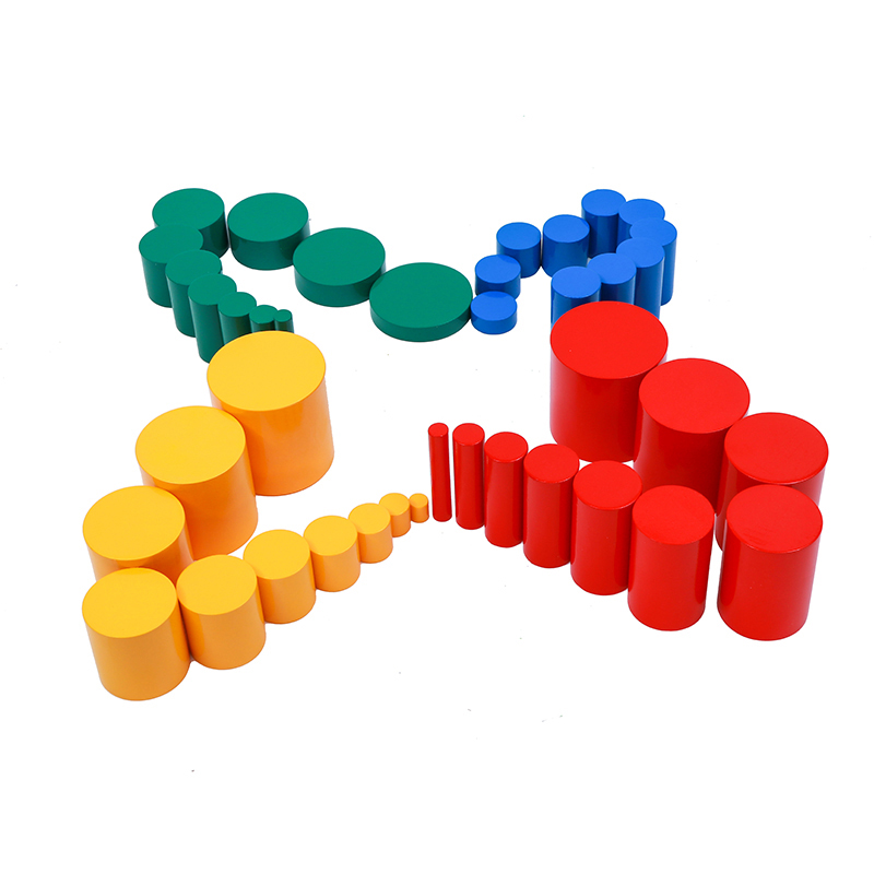 Montessori Materials wooden educational toys Knobless Cylinders (Set of ...
