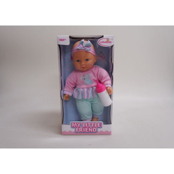 13" SOFT BODY BABY DOL FIXED EYE WITH BOTTLE