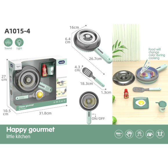 FOOD COLOR CHANGE FRYING PAN SET WITH LIGHT AND SOUNDS