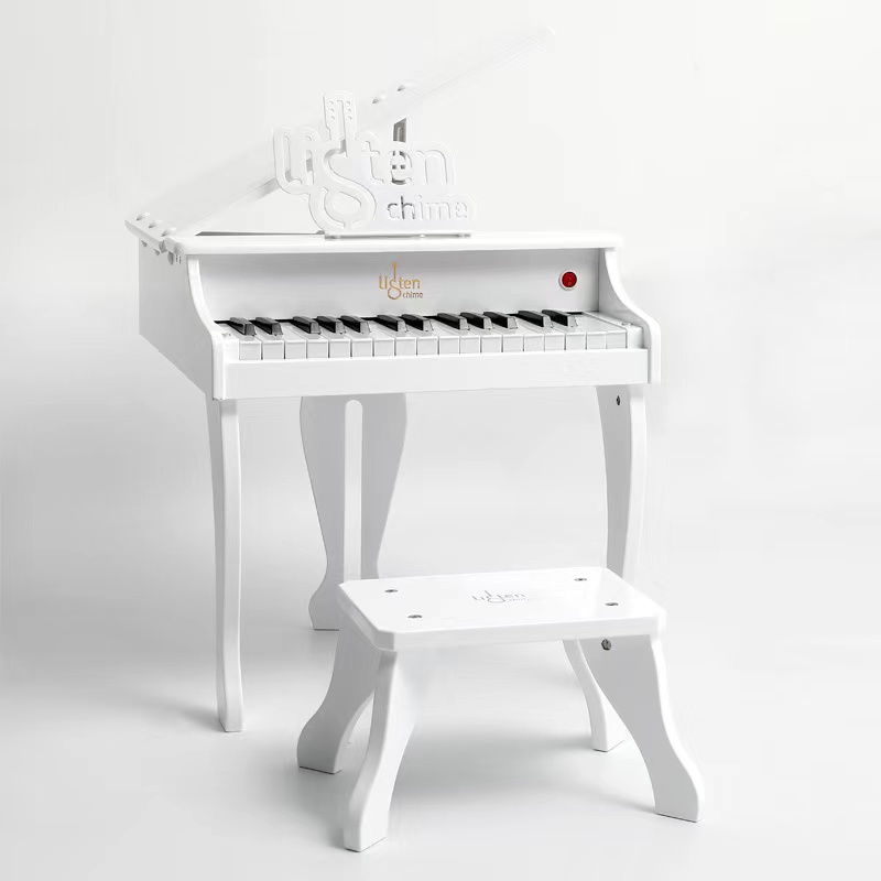 White Wooden Piano Toys musical and eduction toys made of Eco-friendly wood, for kids