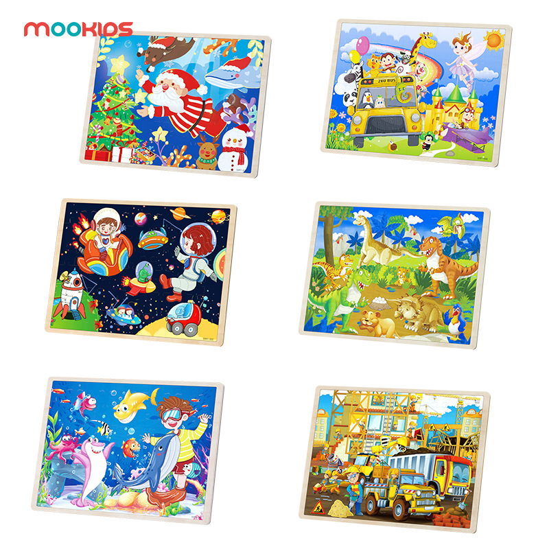 Early Educational Geographical Cognition Wooden Puzzle Magnetic World Map Puzzle