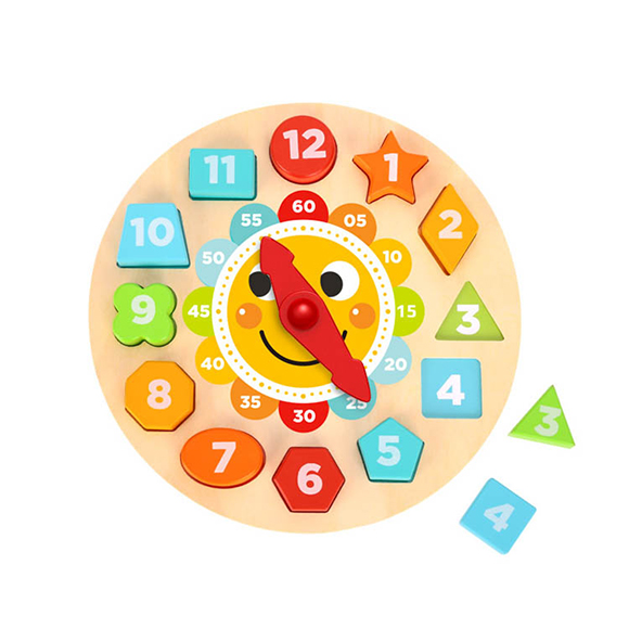 Colorful TL675 Clock Puzzle Creative Design early education Non-toxic Wooden Toys for kids
