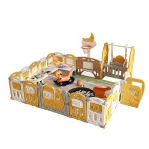 Letter Playpen 14+3  with Basketball Hoop+Swing +Slide+Rocking Horse+Ball Pit+Table*3+Storage Basket*2